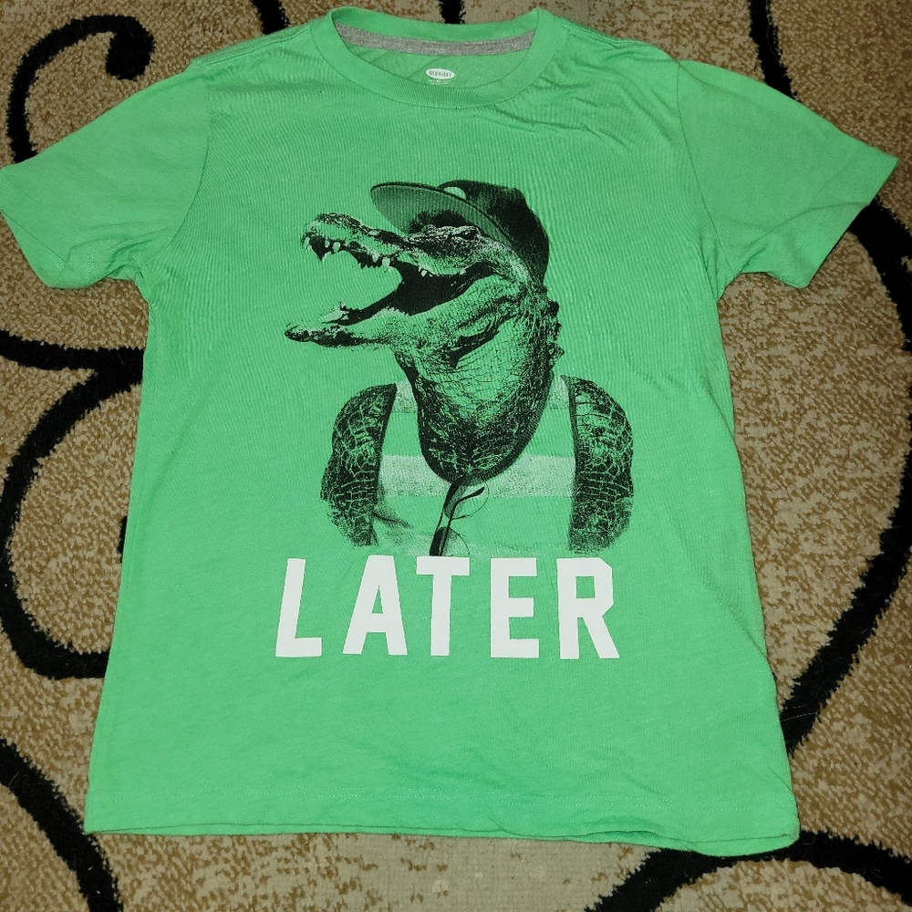 Old Navy Green alligator Boys shirt size M(8)
